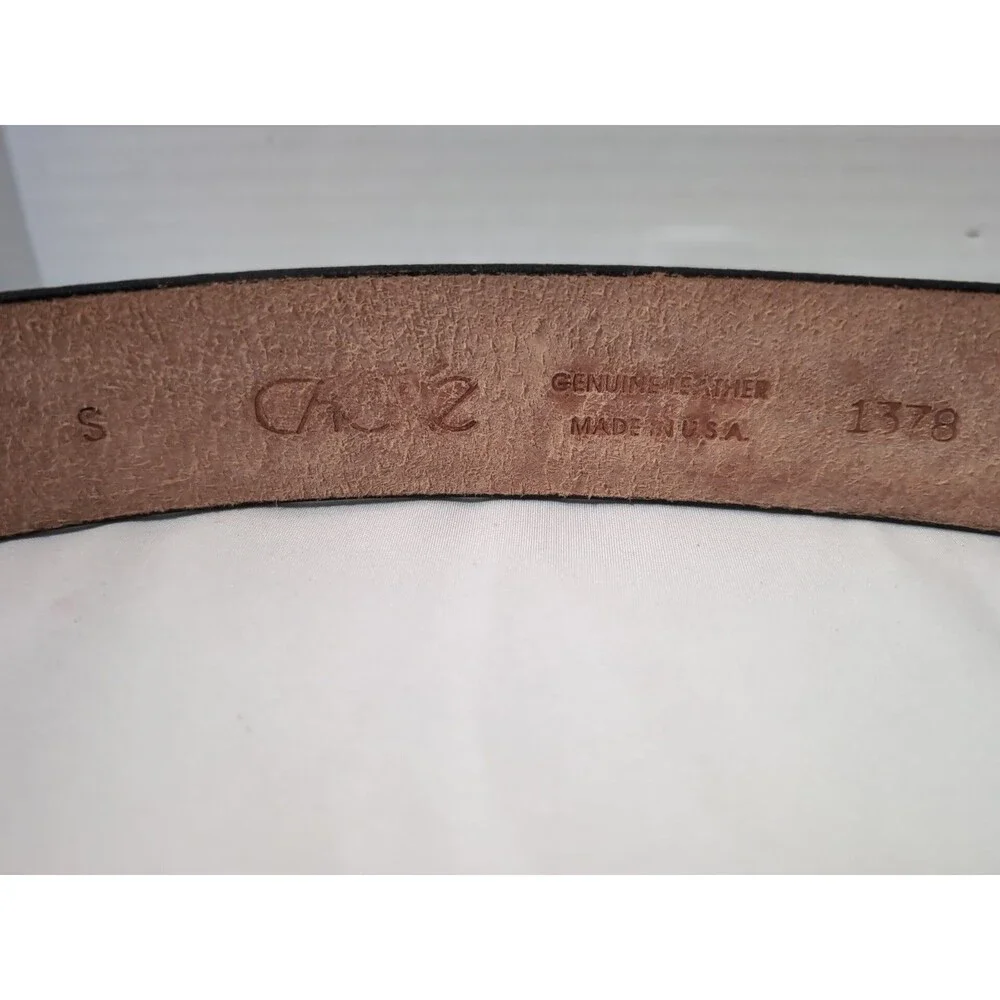 Cache BELT BROWN GENUINE LEATHER STUDDED MEDALLION BUCKLE WOMEN'S SZ SMALL 28-30